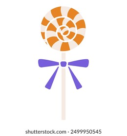 Clip art of lollipop, Halloween color candy