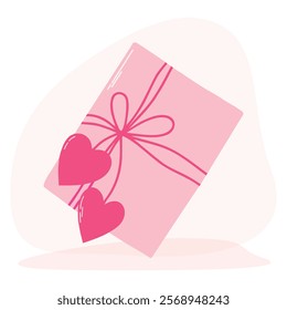 Clip art of love gift boxes with hearts on isolated background. Design for Valentine's Day, wedding and mother’s day celebration, greeting cards, home decor, wrapping paper, scrapbooking.