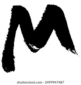 Clip art of M of the alphabet with a touch of brush