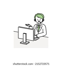 clip art of male operator working in call center(show me)