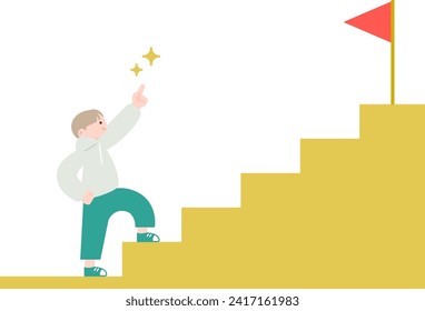 Clip art of man going up stairs