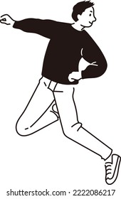 Clip art of man jumping