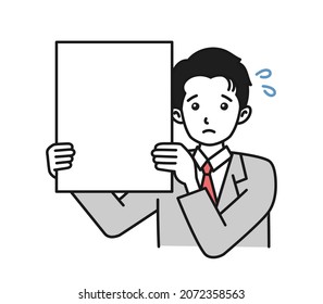 Clip art of a man making a good announcement on a board