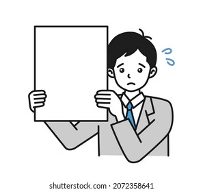 Clip art of a man making a good announcement on a board