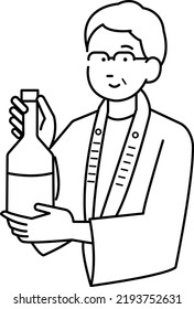 Clip Art Of Man Making Sake.