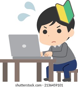 Clip art of man operating a laptop computer
beginner