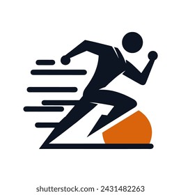 CLIP ART OF MAN RUNNING FULL OF CHAMPION DETERMINATION