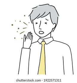 Clip art of man sneezing and coughing