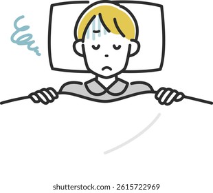 Clip art of man suffering from sleeplessness