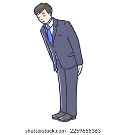 Clip art of man in suit bowing business