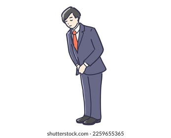 Clip art of man in suit bowing business