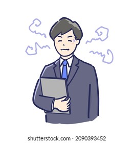 Clip art of a man in a suit with a dissatisfied expression