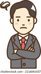 Clip art of a man in a suit in trouble