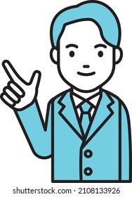 Clip art of a man in a suit(blazer) pointing a finger