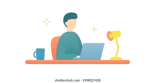 Clip Art Man Working Desk This Stock Vector (Royalty Free) 1998327428 ...