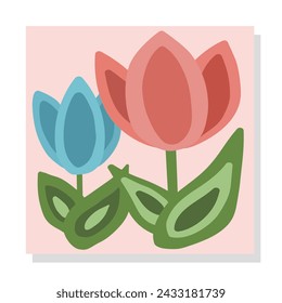 Clip art of many tulips