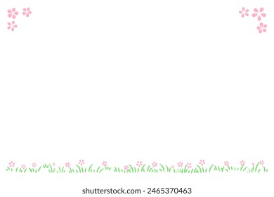 Clip art of meadow and flowers Frame Color