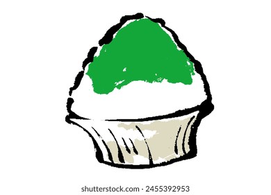 Clip art of melon-flavored shaved ice