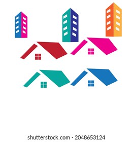 clip art of model building logo or flat real estate logo