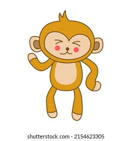 clip art of monkey with cartoon design,vector illustration