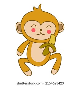 clip art of monkey with cartoon design,vector illustration