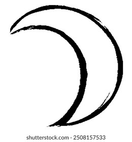 Clip art of the moon of brush touch