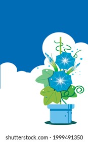 Clip art of morning glory postcard