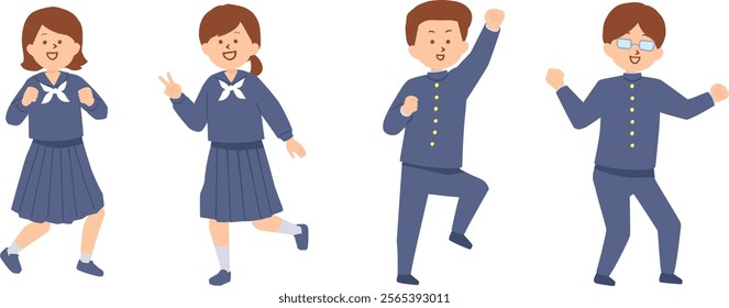 Clip art of motivated students