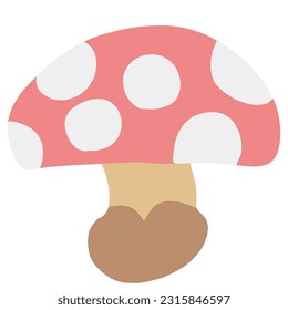 Clip art of mushroom of simple polka-dot pattern