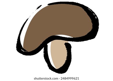 Clip art of mushroom of touch of brush