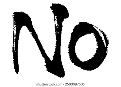 Clip art of NO letters with brush touch