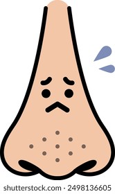 clip art of nose character with blackened pores