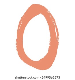 Clip art of the number zero of brush touch