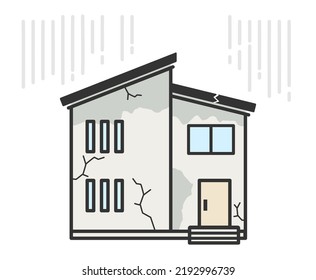 Clip art of old and dingy house
