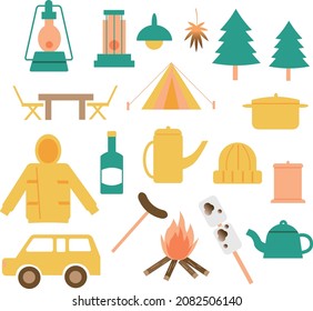 clip art on the theme of camping.