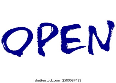 Clip art of OPEN letters by touch of brush