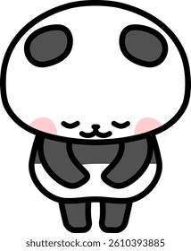 Clip art of panda bowing politely