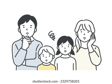 Clip art of parent and child in distress.