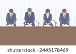 Clip art of people bowing at a press conference