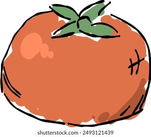 Clip art of persimmon harvested in autumn.