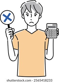 Clip art of person with calculator