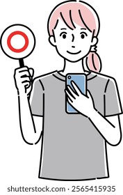 Clip art of person holding a cellular phone