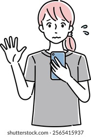 Clip art of person holding a cellular phone