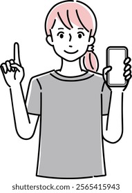 Clip art of person holding a cellular phone