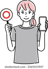 Clip art of person holding a cellular phone