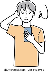 Clip art of person holding a cellular phone