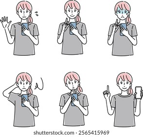 Clip art of person holding a cellular phone