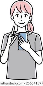 Clip art of person holding a cellular phone