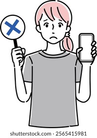 Clip art of person holding a cellular phone