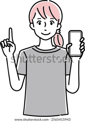 Clip art of person holding a cellular phone